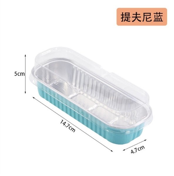 Khay thiếc màu Xanh 200ml có nắp - 100 Cái
