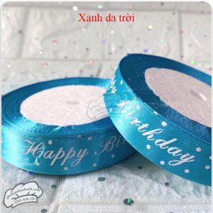 Ruy băng lụa CHỮ 2cm x 22m Xanh da trời - Cuộn