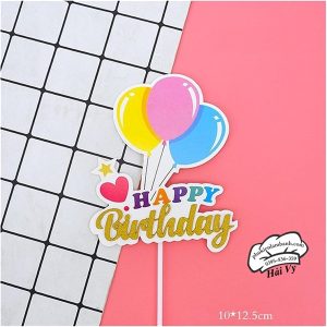 HPBD Vàng tim bóng bay - Cái