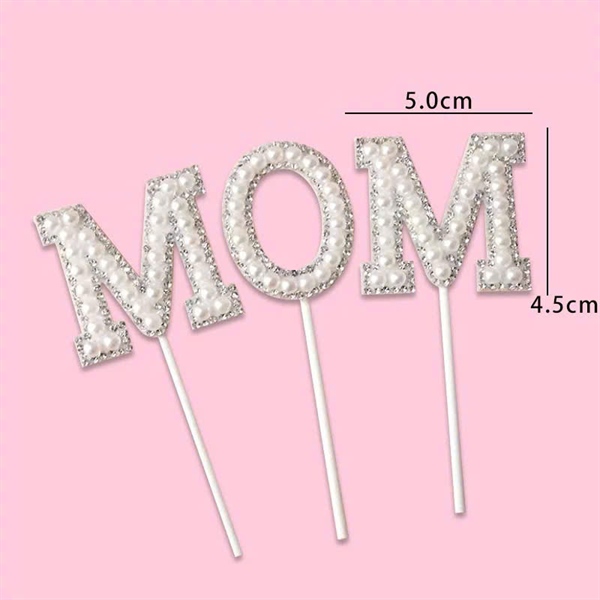 Que cắm chữ MOM trắng - Set