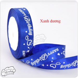 Ruy băng lụa CHỮ 2cm x 22m Xanh dương - Cuộn