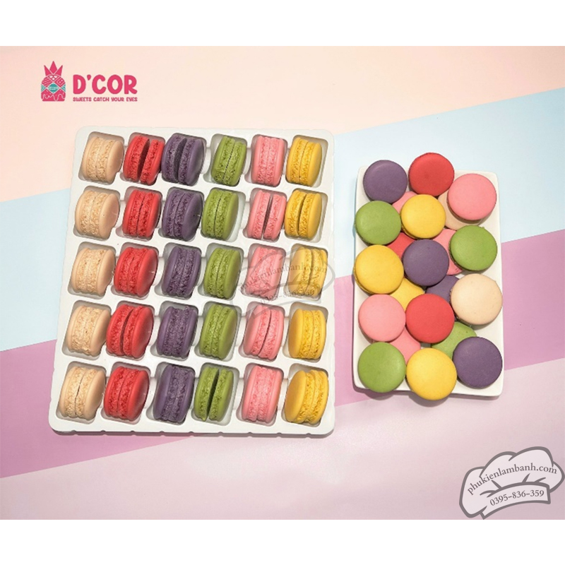 D'COR - Bánh Macaron 30 mix màu 30 cặp - Vỉ