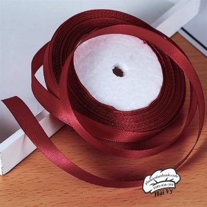 Ruy băng lụa trơn 1cm x 22m Đỏ đô - Cuộn
