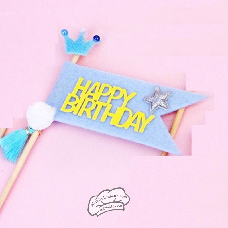 Cờ HPBD vương miện xanh - Set