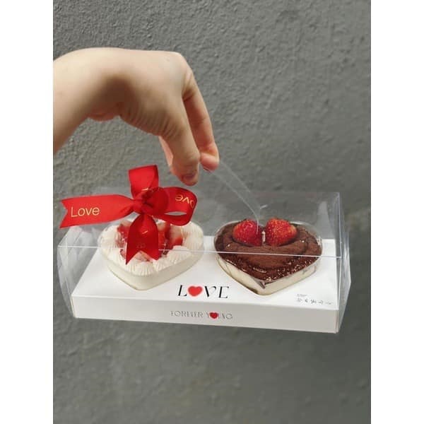 Hộp mica 2 tim có quai xách - 5 Cái - Ảnh 4