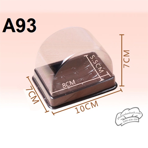 Hộp bán nguyệt A93 đáy đen - 100 Cái