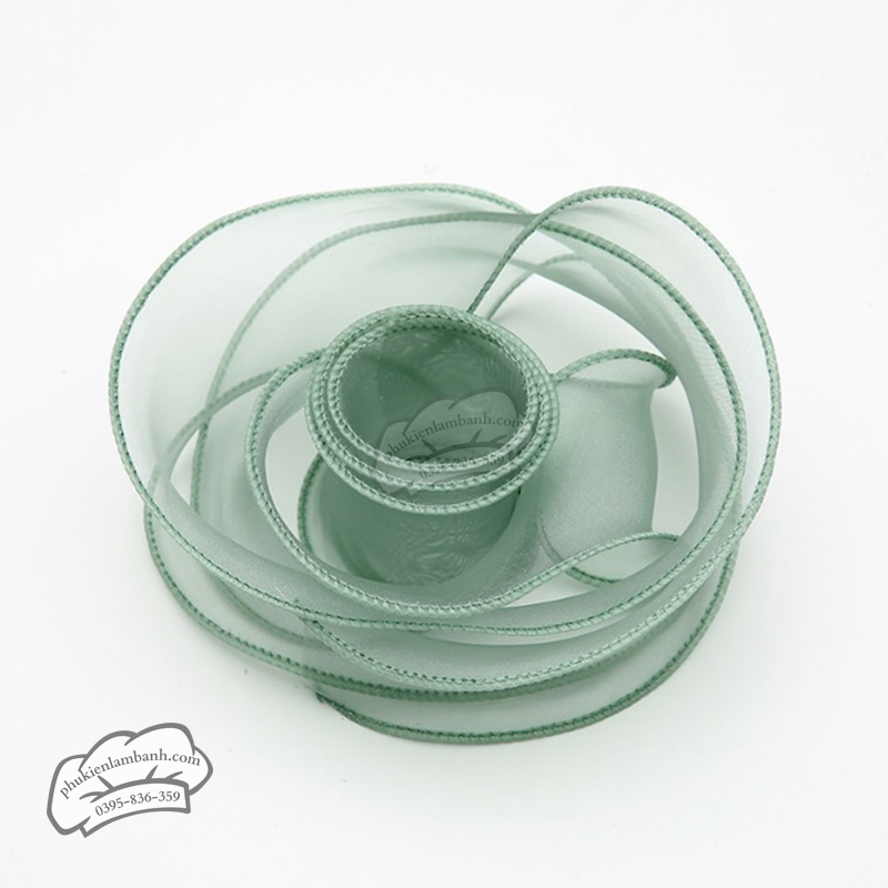 Ruy băng voan 4cm x 9m Xanh lá - Cuộn
