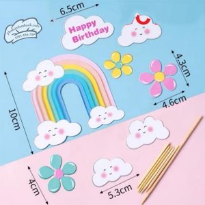 Cầu vồng hoa + mây - Set