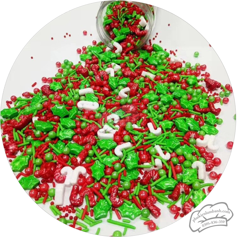 Kẹo cốm noel xanh đỏ (500g) - Gói