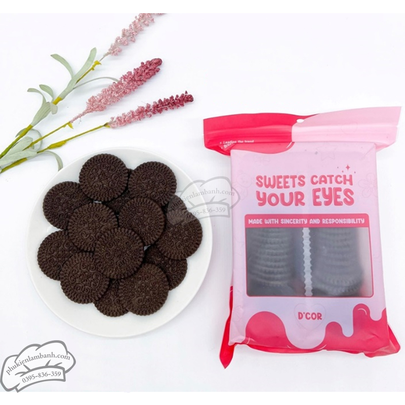 D'Cor - Bánh quy tròn vị Socola (Đen) 185gr/gói - Gói