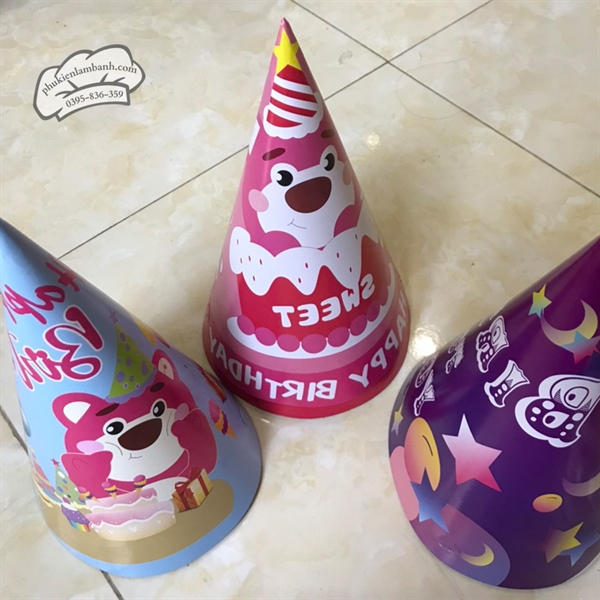 Mũ trung gấu dày không kim tuyến (cao 27cm) - 100 Cái