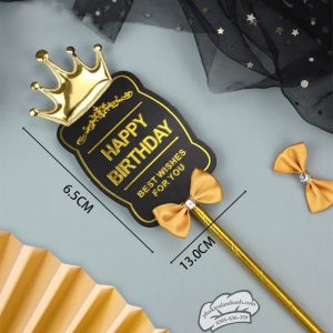 Topper giấy HPBD Best whises for you ĐEN - Que
