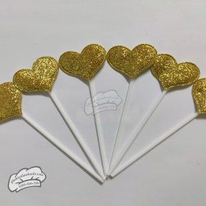 Tim nhũ vàng que nhựa - Gói