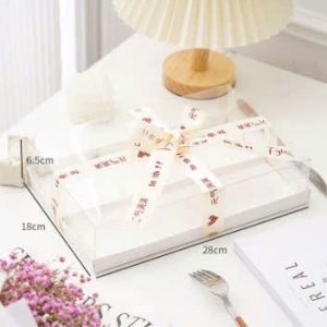 Hộp cupcake mica (đế giấy thấp) 6 Ngăn - 5 Cái