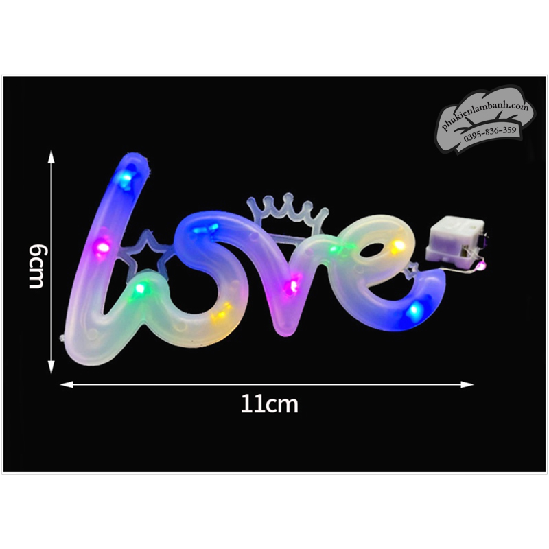 Đèn led LOVE vương miện nhiều màu - Cái