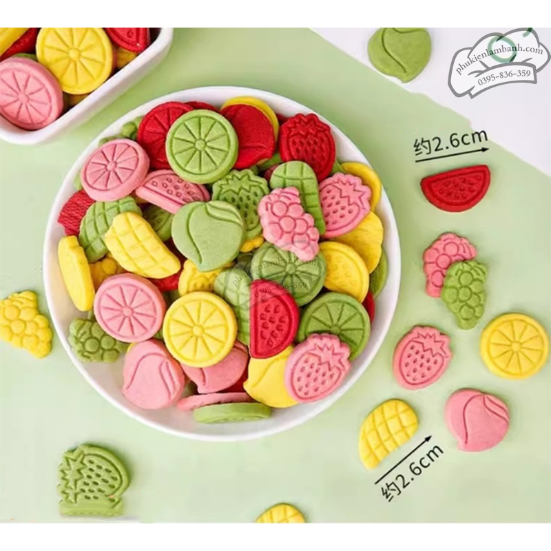 Bánh quy hoa quả mix màu 180gr/gói - Gói