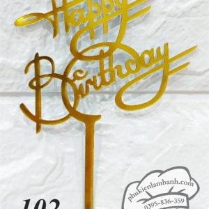 Thẻ cắm mica 10 cái HPBD H hoa B hoa Vàng - Gói
