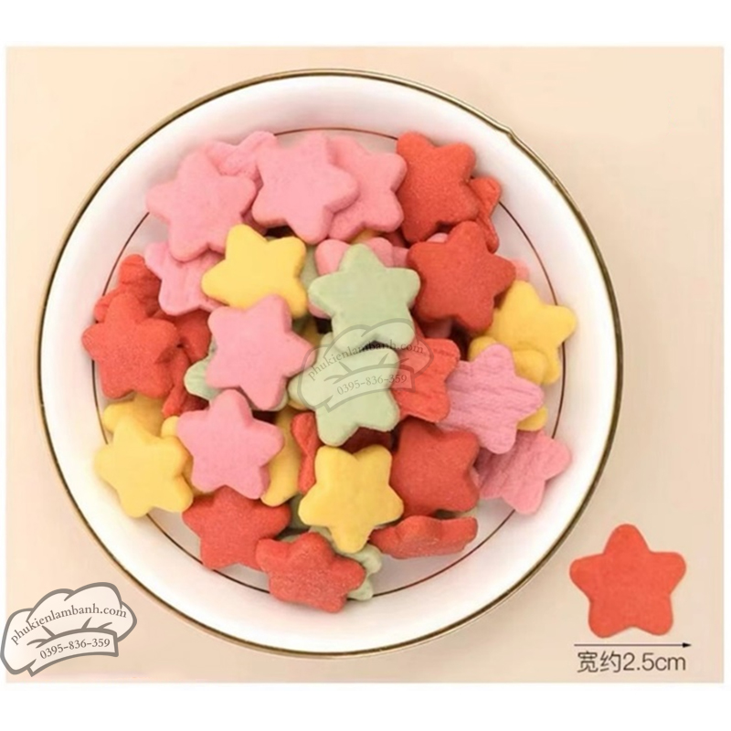 Bánh quy hình sao mix màu 180gr/gói - Gói