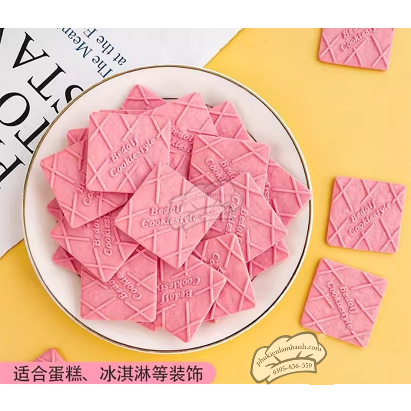 Bánh quy vuông hồng (vị đào) 150gr/gói - Gói