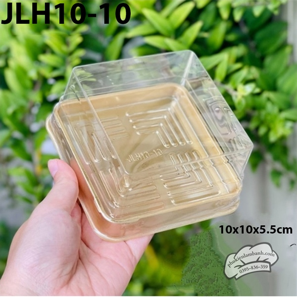 Hộp nhựa PET vuông đế vàng JLH10-10 - 50 Cái