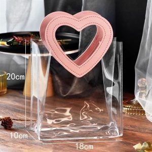 Túi quai xách Tim HỒNG 20x18 ngang 10cm - Cái