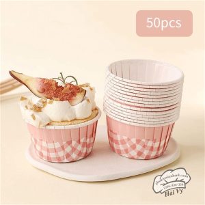 Alternative view of Cupcake giấy caro 5040 màu hồng 100 cái - Dây