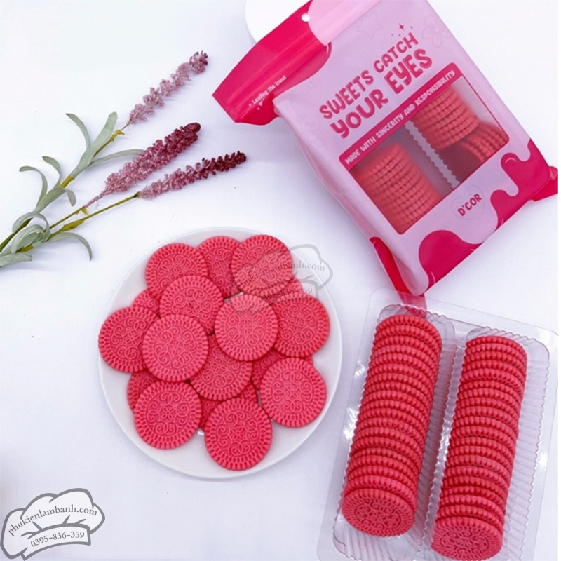 D'Cor - Bánh quy tròn vị nam việt quất (Đỏ) 185gr/gói - Gói