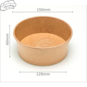 Tô giấy Kraft 750ml kèm nắp - 100 Cái