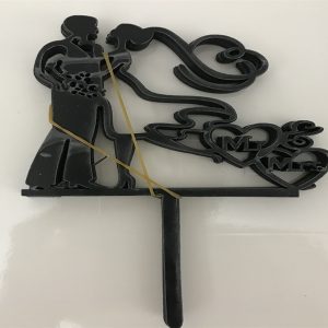 Thẻ cắm mica 10 cái dâu rể tim Đen - Gói