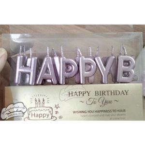 Nến happy vuông hồng - Vỉ