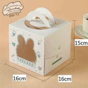 16x16x15cm Hộp giấy cửa sổ thỏ Xanh - 10 Cái