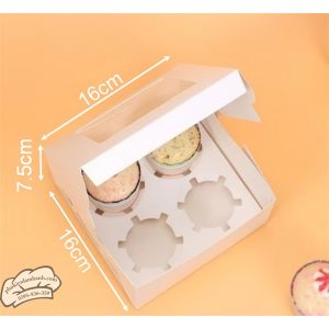Hộp cupcake giấy 4 Lỗ - 5 Cái