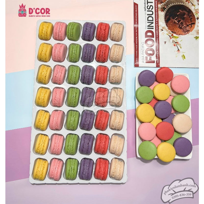 D'COR - Bánh Macaron 42 mix màu 42 cặp - Vỉ