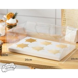 Hộp cupcake mica 6 lỗ WT260-10 - 5 Cái