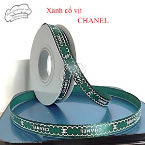 Ruy băng Chanel 1cm x 22m Xanh cổ vịt - Cuộn