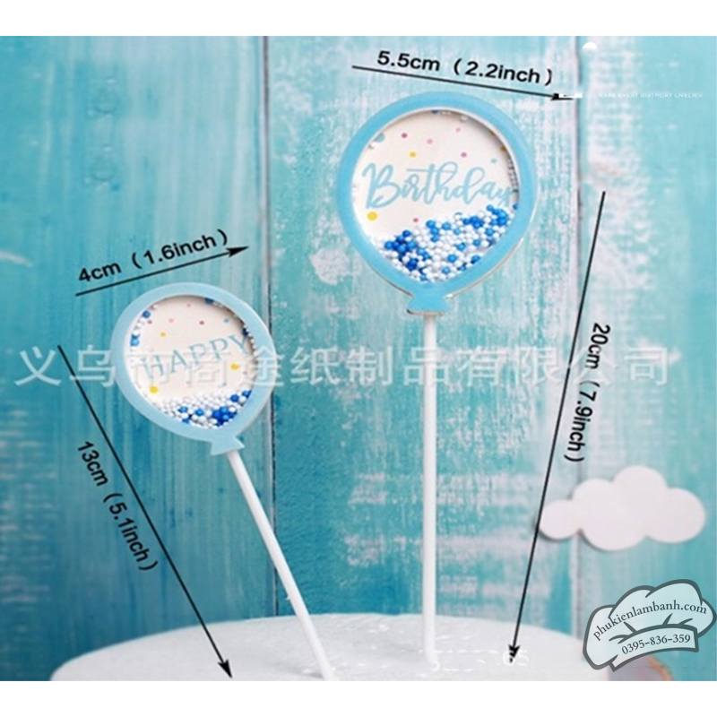 Bóng bay hạt xốp HPBD xanh - Set