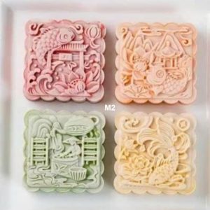 Khuôn bánh Trung thu 4 mặt vuông 150gram M2