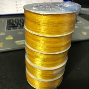 Ruy băng lụa trơn 0.3cm 50M Vàng - Cuộn