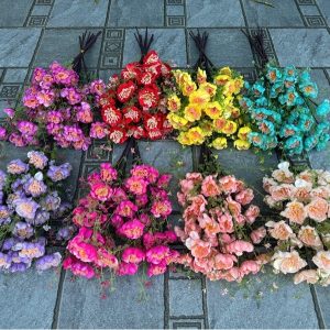 Hoa trà cổ 5 bông nhiều màu - Cành