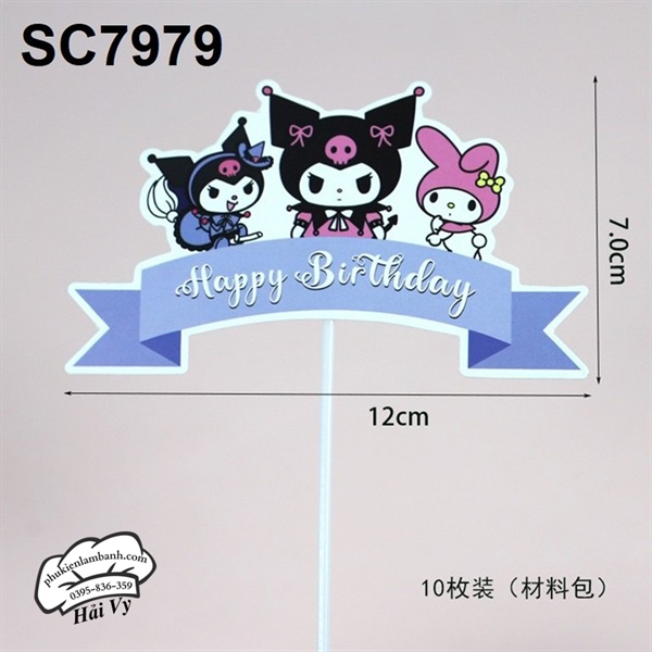 Vòm HPBD Kuromi - 10 cái - Set