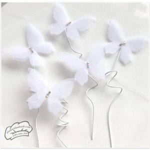 Set 5 bướm TRẮNG cánh mỏng - Set