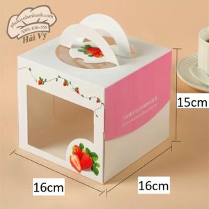 16x16x15cm Hộp giấy dâu tây - 10 Cái