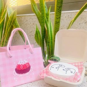 Túi giấy 15.5x15.5x11.5cm màu Hồng - Cái