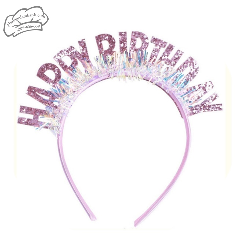 Bờm happy nhũ hồng nhạt - Cái