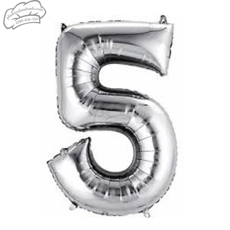Bóng số bạc số 5 (80cm) - 5 Cái