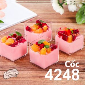 Cốc vuông PS 4248 không nắp - 10 Cái