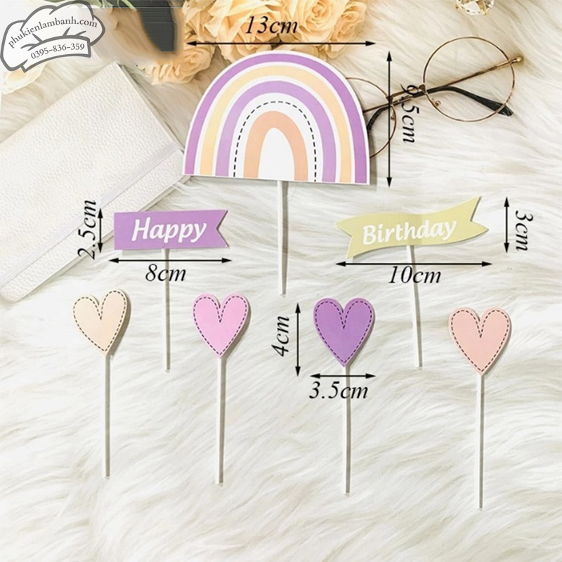 Tim + cầu vồng tím - Set
