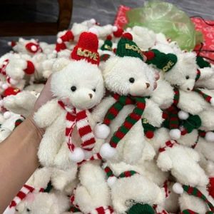 gấu Noel 12m kèm khăn mũ màu Trắng - Cái