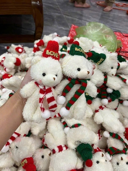 gấu Noel 12m kèm khăn mũ màu Trắng - Cái
