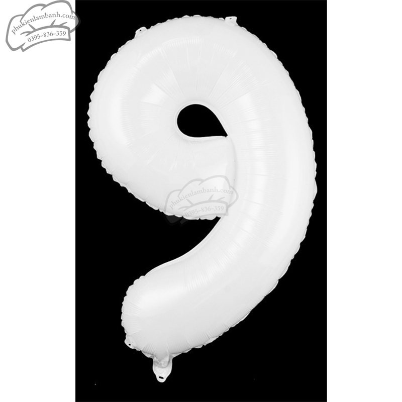 Bóng số trắng số 9 (80cm) - 5 Cái